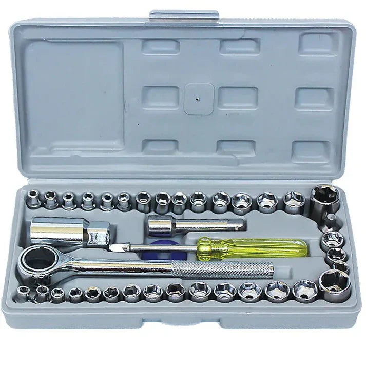 40-Piece Multi-function Socket Wrench Ratchet Tool Kit